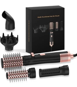 Rotating Hair Dryer Brush Air Styler Powerful Blow Straightening Curl Diffuser - Picture 1 of 24