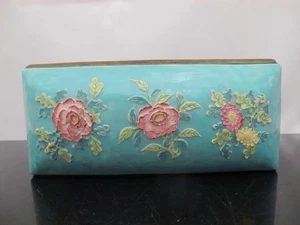 CHINESISCHE handbemalte Emaille BLUME Türkis Klappdeckel Mehrfach Box - Bild 1 von 11