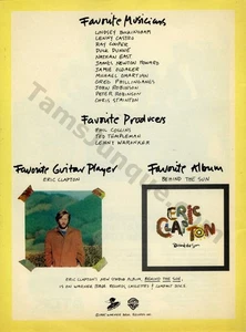Album Eric Clapton Dietro il Sole 1985 Promo RIVISTA STAMPA PUBBLICITÀ Decorazione! (4712) - Foto 1 di 1