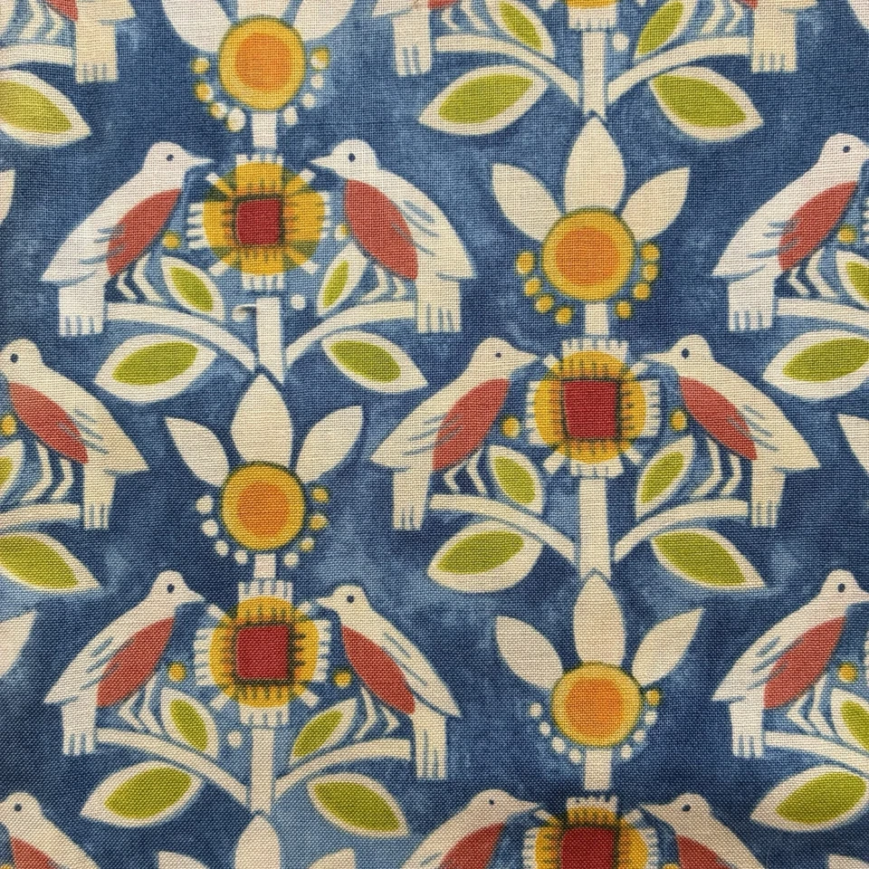 1/2 yarda - Mooshka de Julie Paschkis para In the Beginning Doves Birds 19"X44" Foto 1 de 4