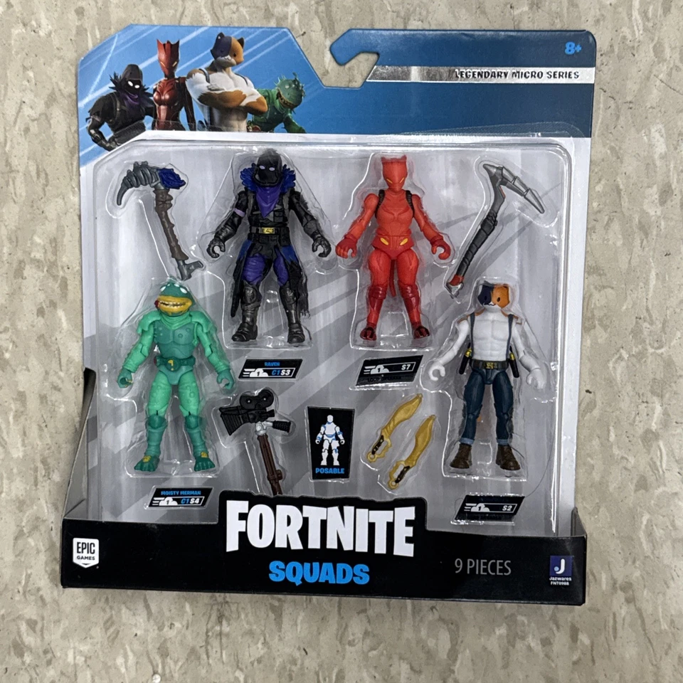 Fortnite 可动人偶 4 件装微型传奇系列小队模式乌鸦环路断路器 — 第 1/3 张图片