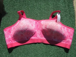 Brandneu Lane Bryant Cacique leicht gefütterter BH ohne Bügel rosa Spitze Größe 48D - Bild 1 von 11
