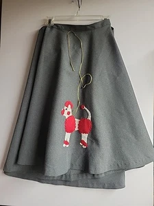 Falda caniche bordada gris 26 pulgadas estilo hop calcetín vintage años 50/60 para mujer - Imagen 1 de 5
