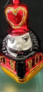 ADORNO NAVIDAD CRISTAL MERCURIO VINTAGE 'REY DE CORAZONES' - Imagen 1 de 6