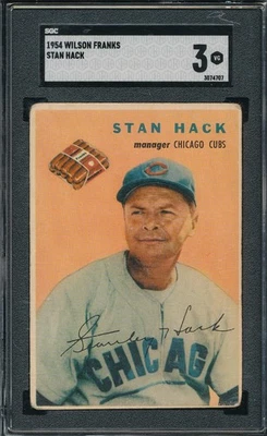 SGC 3 VG STAN HACK 1954 WILSON FRANKS GRADED VERY GOOD VINTAGE TOUGH ISSUE TPHLC - Image 1 of 4