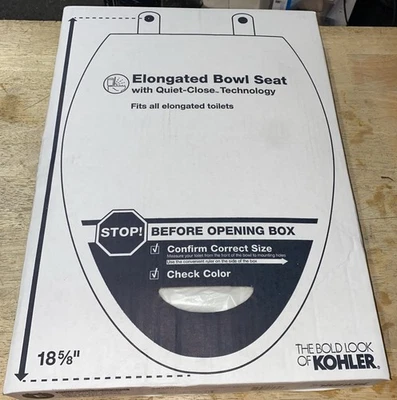 Asiento de inodoro delantero alargado KOHLER Stonewood en blanco K-20466-0 Foto 1 de 4