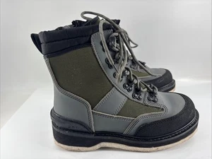 Orvis Boots Men's Size 7 Fly Fishing Wading Boots Hunter Green Felt Soles Grey - Picture 1 of 11