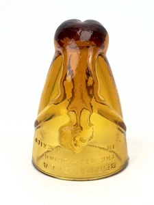 Authentic Vintage McKee Bottoms Up Shot Glass Amber Glass Nude Lady 1930s - Picture 1 of 10
