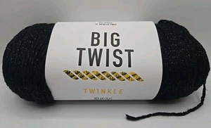 Big Twist Twinkle Yarn Black Dye Lot #656282 Weight #4 Acrylic & Metallic 6oz - Picture 1 of 10