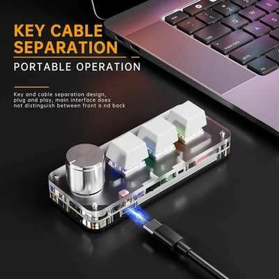 Compact ABS RGB Macro Keyboard Designed for Easy Transportation and Use - Image 1 of 4
