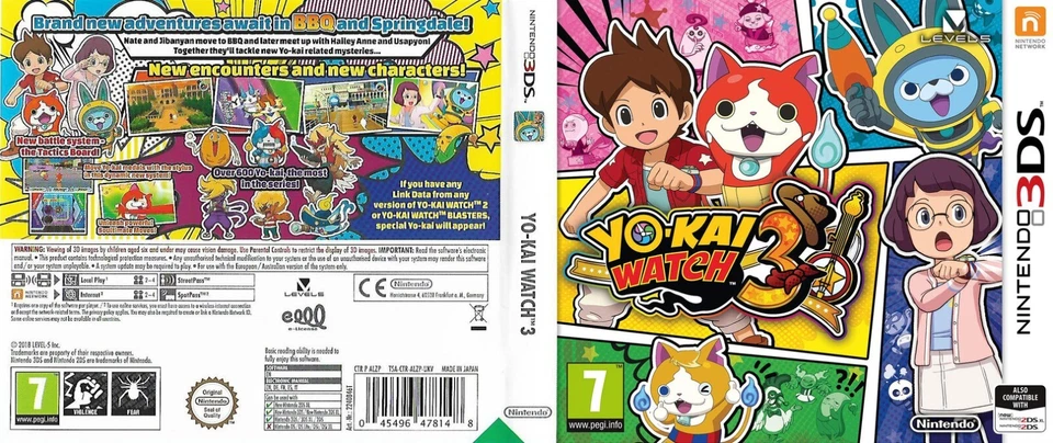 Yo-Kai Watch 3 PAL 3DS  Box Case Cover Art Work Only - Image 1 of 1