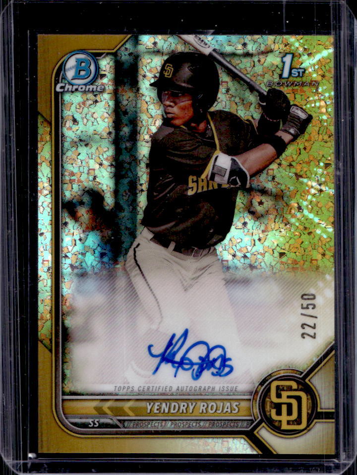2022 Bowman Chrome Yendry Rojas 1st Gold Mini Diamond Refractor Auto #22/50