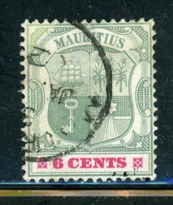 MAURICIO 103 SG131 Usado 1899 6c Grn & Rose Brazos Wmk Corona CA CV $5 Foto 1 de 2