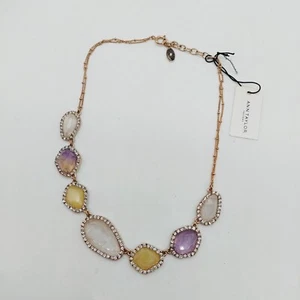 Ann Taylor Women's Beaded Necklace Gold Tone Adjustable Chunky - Picture 1 of 8