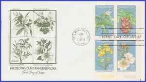 USA5 #1783-86 U/A ARTMASTER FDC PB4 Endangered Flora - Bild 1 von 1