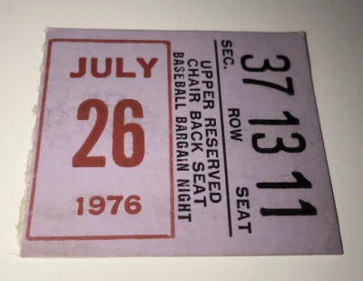 New York Yankees Baltimore Orioles Ticket Stub Reggie Jackson Bumbry HR 7/26/76 - Image 1 of 2