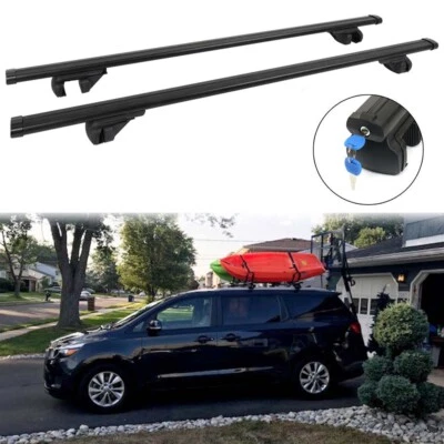 53" Car Roof Rack Cross Bars Luggage Carrier Black Set For Kia Sedona 2002-2021 Foto 1 de 4