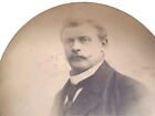 original altes antik Foto Lithografie auf Blech junger Herr Photo Kunst um 1900
