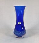  Vintage 8" Hand Crafted Cobalt Vase Blue Glass Venetian Style Bohemian