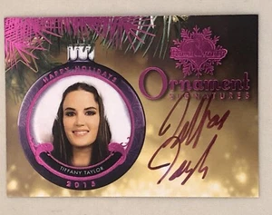 Bench Warmer Holiday Tiffany Taylor Pink Ornament Autograph Card Benchwarmer - Picture 1 of 2