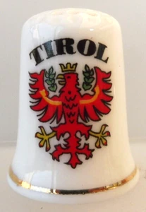 DE A COUDRE DE COLLECTION THIMBLE PORCELAINE TIROL ITALIEN - Picture 1 of 1