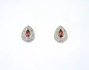 Mystic Twilight Topaz Diamond Accent Pear Stud Earrings Sterling Silver - Picture 1 of 1