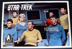 1996 ST. VINCENT STAR TREK SOUVENIR SHEET - SPOCK - WILLIAM SHATNER - NIMOY - Picture 1 of 2