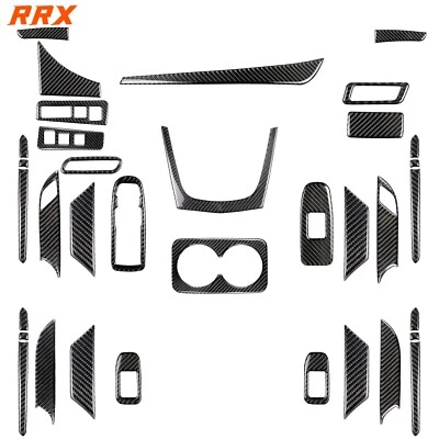 Kits completos de molduras interiores de fibra de carbono real de 34 piezas para Cadillac XT5 XT6 2016-2025 Foto 1 de 4