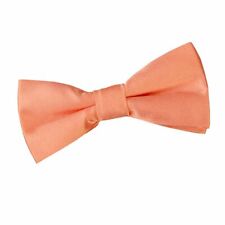 Coral Satin Plain Solid Boys Kids Childrens Formal Pre-Tied Bow Tie by DQT