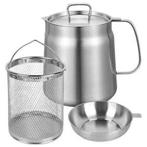 Durable Grease Container for Kitchen 68oz/2L 304 Stainless Steel Oil Strainer... - Picture 1 of 8