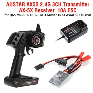 AUSTAR AX5S 2.4G 3CH Transmitter &AX-5X Receiver 10A ESC for 1/10 1/8 RC Crawler - Picture 1 of 16