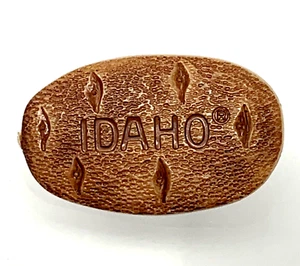 Idaho Kartoffel Pin braun Kunststoff Revers Reise Sammlerstück Souvenir Pin Rückseite 1,25 Zoll - Bild 1 von 7