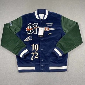 Nike Jacket Men XXL 2XL Blue Letterman Varsity Bomber Corduroy Colorblock FQ6159 - Picture 1 of 15