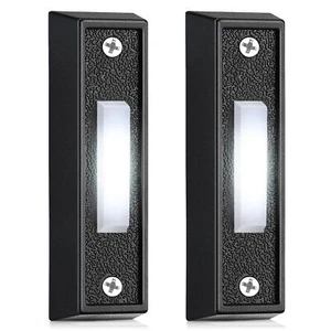 2 Pcs Lighted Doorbell Button, Wired Door Bell Push Buttons LED Door Chime, W... - Picture 1 of 7