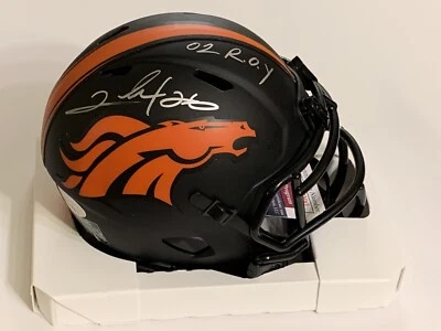 Clinton Portis Signed Denver Broncos Eclipse Mini Helmet NFL EXACT PROOF JSA - Image 1 of 4