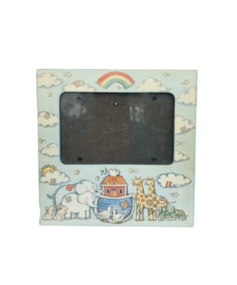 Marco de fotos de colección 2002 Burnes of Boston Baby Blue Nursery Whimzy Noah'sArc Foto 1 de 4
