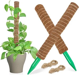 2pcs Moss Pole for Climbing Plants Coir Totem Plant Monstera Support Stick - Picture 1 of 2