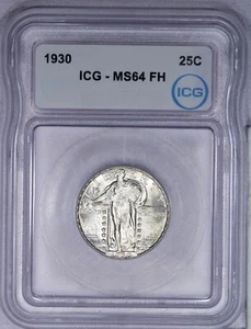 1930 Standing Liberty Quarter 25C ICG MS64 FH - ¡Súper llamativo! - Imagen 1 de 4