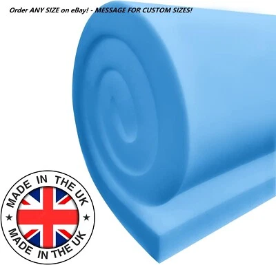 HIGH-DENSITY UPHOLSTERY FOAM SHEET- CUT TO ANY SIZE- FOR CUSHIONS, SOFAS, & BEDS - Image 1 of 4