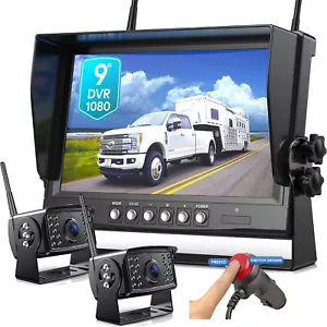 9" Digital Wireless Monitor DVR +2 1080P Backup Camera for Truck Caravan Reverse - Picture 1 of 16