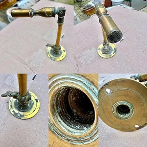 Antico Bruciatore con Rubinetto H 16 cm Farmacista Laboratorio Metallo Ottone RARO - Foto 1 di 1