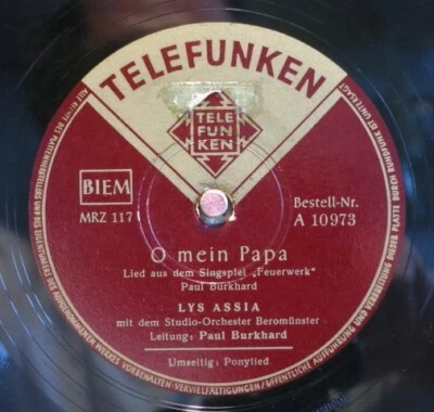 Lys Assia 78 RPM / Oh Mein Papa & Ponylied  (175-0620-P) - Bild 1 von 2