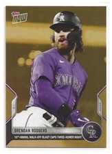 2022 Topps Now Brendan Rodgers Road To Opening Day Gold Bonus Card - PR: 89