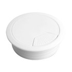 60mm White Plastic Cable Desk Grommets Computer PC Cover Caps Wires Cables 