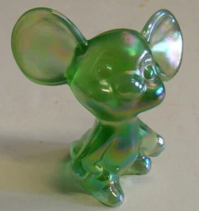 FENTON ART GLASS MOULD BY MOSSER GREEN CARNIVAL MOUSE  - Picture 1 of 3