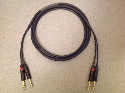 RCH AUDIO ENGINEERING 1/4" Jack to Jack - TRS / Balanced Loom 3m - Twin - Black & Gold connectors