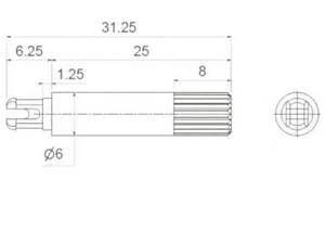 2 pezzi Perno Alberino Per Trimmer lunghezza totale 31 mm diametro 6mm - Zdjęcie 1 z 2