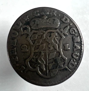 1752 Liege 2 Liards, John Theodore,  KM# 158 - Picture 1 of 2