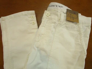NWT $65 Lands' Ends Ivory Stretch Corduroy Pants Girls Size 14 - Picture 1 of 7