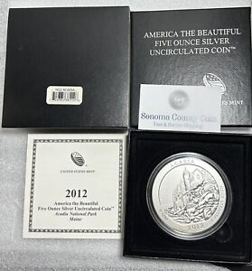 2012-P 5 oz Silver ATB Acadia (w/Box & COA)